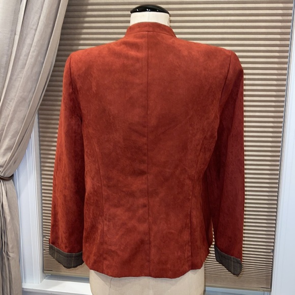 Perceptions Faux Suede Open Front Blazer - Picture 3 of 5